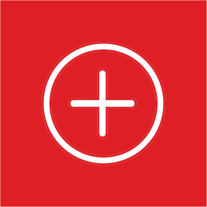 red and white plus icon